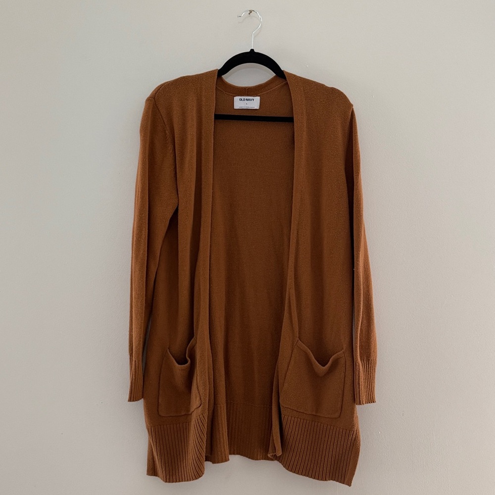 Old Navy Mustard Yellow/Tan Knit Cardigan Fall Sweater Layering Cardigan